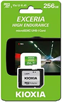 Kıoxıa 256 GB microSD Excerıa Yüksek Dayanıklılık Flash Bellek Kartı U3 V30 C10 A1 Okuma 100 MB/s Yazma 85 MB / s LMHE1G256GG2