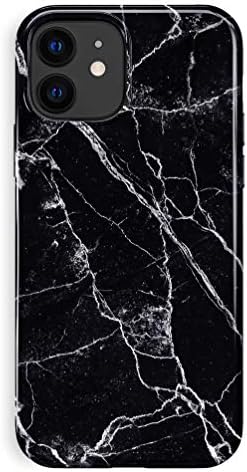 Kadife Havyar iPhone için kılıf 12 Mini [8ft Damla Test] w/Mikrofiber Astar (Siyah Mermer)