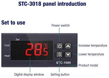 ZYM119 STC-1000 Dijital Sıcaklık Kontrol Cihazı, Dijital sıcaklık kontrol cihazı Termostat Sensörü Anahtarı NTC'Lİ Çift Röle