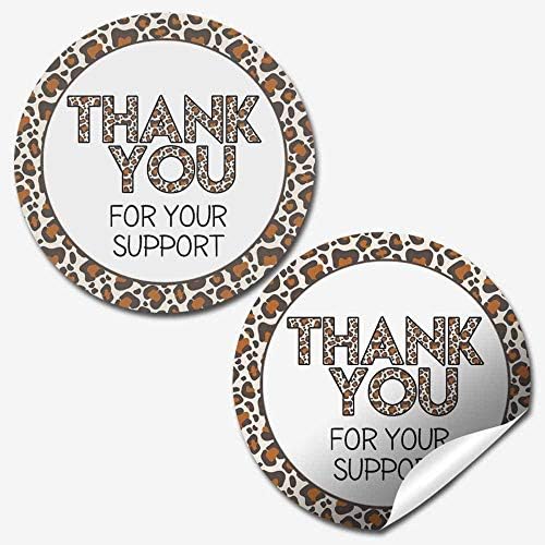 Desteğiniz için teşekkür ederiz Küçük İşletmeler için Leopar Baskı Müşteri Takdir Etiket Etiketleri, AmandaCreation tarafından