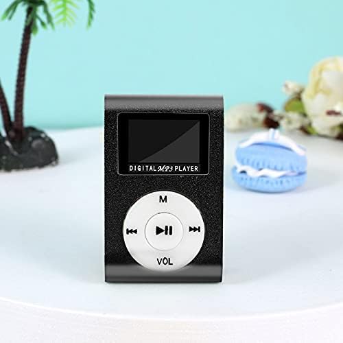 Tecavüz çiçek MP3 Çalar ile Bluetooth 32 GB, Mini USB Klip MP3 Çalar LCD Ekran Desteği Micro SD TF Kart (Siyah)