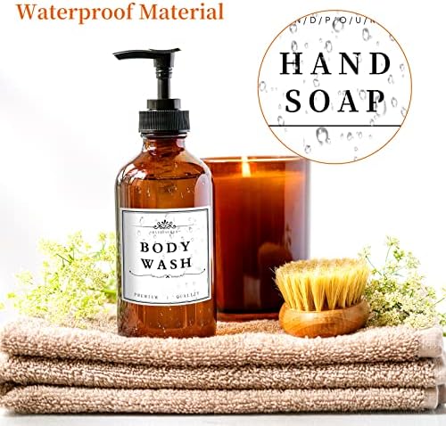 16 ADET Su Geçirmez El Sabunu Etiketleri için Cam / Plastik Şişeler, Minimalist Tarzı Şampuan ve Saç Kremi Dağıtıcı Etiket
