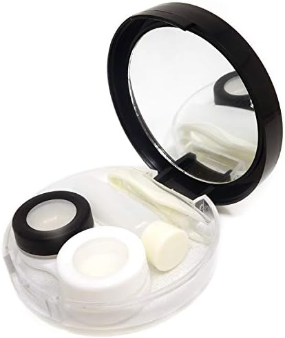 Honbay Moda Gezegen kontakt Lens Çantası Taşınabilir Kontakt Lens Kutusu Kiti ile Ayna (Yuvarlak)
