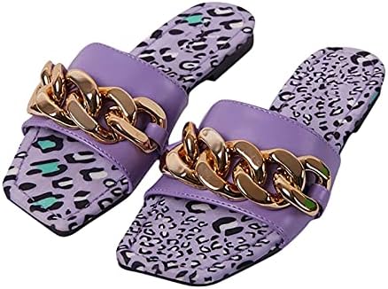 Kadın Şık Rahat Platformu rahat ayakkabılar Yaz Plaj Seyahat Terlik Flip Flop, Bayanlar Yaz Eğlence Kare Ayak Metal Zincir