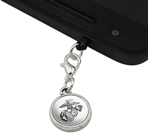 Deniz Piyadeleri USMC Siyah Beyaz Kartal Küre Çapa Logosu Resmi Lisanslı Cep Telefonu Kulaklık Jakı Charm iPhone iPod Galaxy