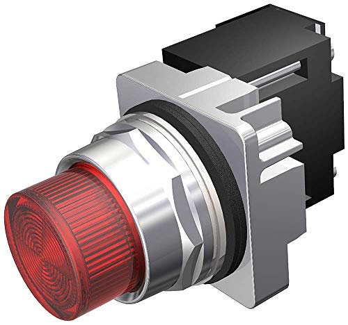 Siemens 52PL4H2XB Ağır Hizmet gösterge ışığı, 30 mm, Kırmızı, Plastik Lens, 240 V AC Trafo, LED Ampul, Krom, Su Geçirmez/Yağ