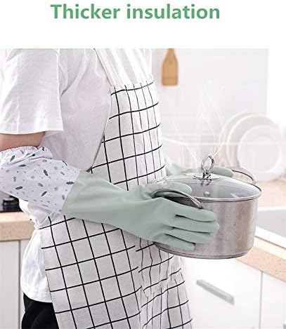 Uzun kollu lastik eldivenler, yeniden kullanılabilir bulaşık yıkama eldivenleri, mutfak, fırın, evcil hayvan temizleme eldivenleri