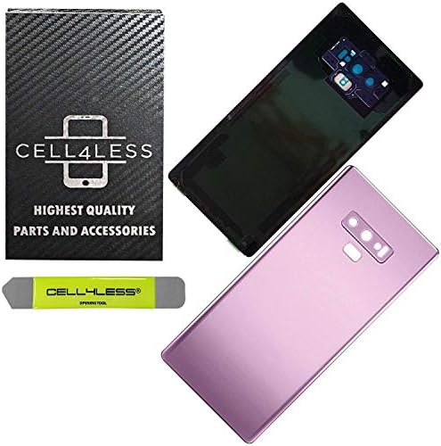 CELL4LESS Arka Cam Samsung Galaxy Note 9 ile Uyumlu ve Uyumlu Yedek Pil Kapı Kapağı Takılı Kamera Lensi, Yapıştırıcı ve Sökme