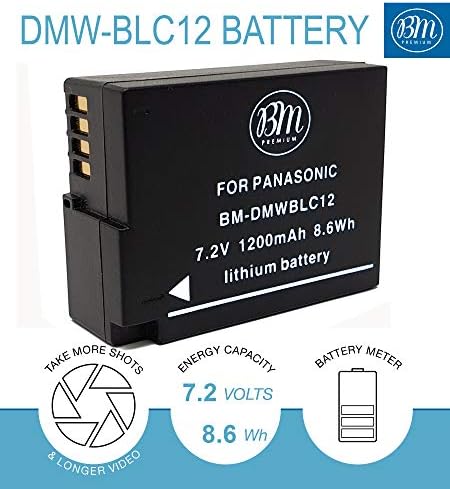 BM Premium 2 Paket Panasonic Lumix için Yüksek Kapasiteli DMW-BLC12 Piller DC-FZ1000 II DC-G95 DMC-G85 DMC-GH2 DMC-G5 DMC-G6K