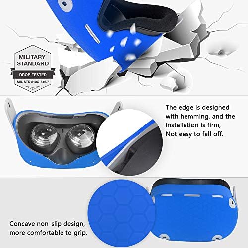 Vakdon Silikon VR Kabuk ön yüz koruyucu kapak için Oculus / Meta Quest 2, yıkanabilir VR Anti-Damla koruyucu kılıf, Anti toz,