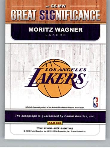 2018-19 Panini Çemberler Büyük Önem Basketbol Kartı 74 Moritz Wagner Otomatik İmza Los Angeles Lakers Resmi NBA Ticaret Kartı