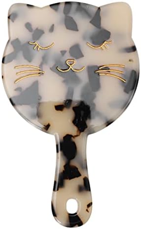 Lurrose Ev makyaj aynası Retro Kedi makyaj masası aynası Taşınabilir Mermer Desen Ayna Kişisel Bakım Araçları Kız Kadın için