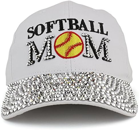 Trendy Giyim Mağazası Softbol ANNE İşlemeli ve Stud Mücevherli Bill Yapılandırılmamış Beyzbol Şapkası