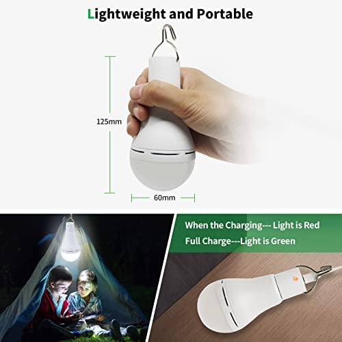 4 Paket Taşınabilir acil durum LED Ampulleri, Uzaktan Zamanlayıcı ile Afoskce USB Şarj Edilebilir Kamp ışığı, 5 Aydınlatma
