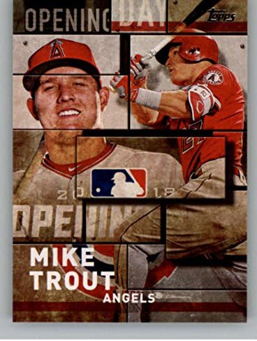 2018 Topps MLB Açılış Günü OD-8 Mike Trout Los Angeles Angels Resmi MLB Beyzbol Ticaret Kartı Ham (NM veya Daha iyi) Durumda