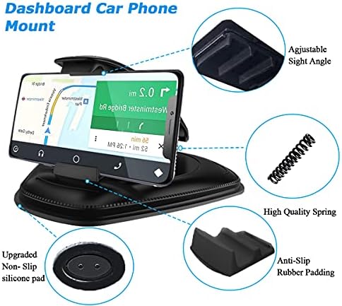 Araba için Cep Telefonu Tutucu, Araç Telefonu Dağı, Silikon Araç Telefonu Pano Ped Mat Araba için GPS Tutucu, Araç Telefonu