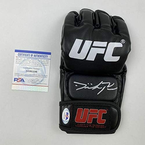 İmzalı / İmzalı DOMİNİCK REYES UFC MMA Siyah Dövüş Eldiveni PSA / DNA COA Otomatik İmzalı UFC Eldivenleri