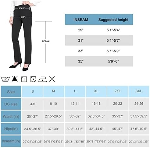 BALEAF Kadın Yoga Elbise Pantolonu 29/31/33/35 Sıkı İş Pantolon İş Rahat Düz Bacak / Bootcut Pantolon w Cepler