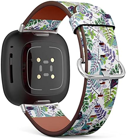 CJBROES Yedek Deri Watch Band, Fitbit ile Uyumlu Versa 3 ve Fitbit Anlamda Bileklik Bilezik Aksesuar-Renkli Trendy Güzel