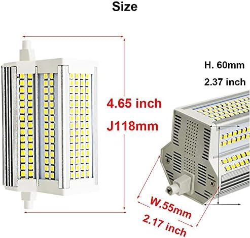 R7S LED Ampul J118mm Kısılabilir, JLAPRIRA 50 W Çift Uçlu J118 Sel Ampul Soğuk Beyaz 6000 K 5400LM, 118mm 500 Watt Halojen