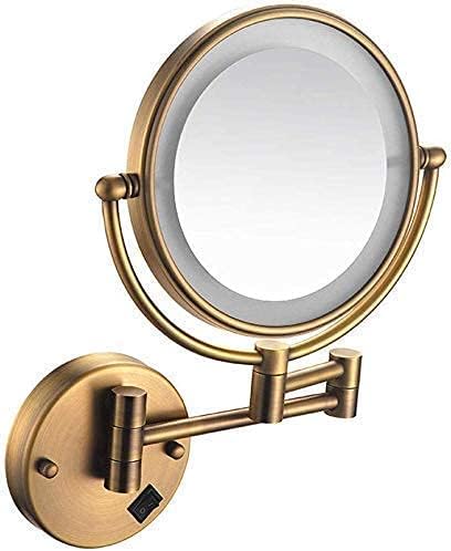 Nhlzj XİAOQİANG Banyo Tıraş Aynası Duvara Monte, LED ışıkları ile 8 İnç USB Şarj ve 1x / 3x Büyütme Makyaj Aynası (Renk: 6)