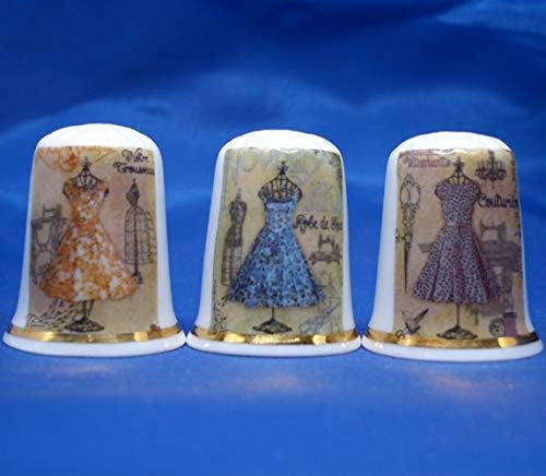 Birchcroft Porselen Porselen Koleksiyon - Üç Yüksük Seti-Terzilik