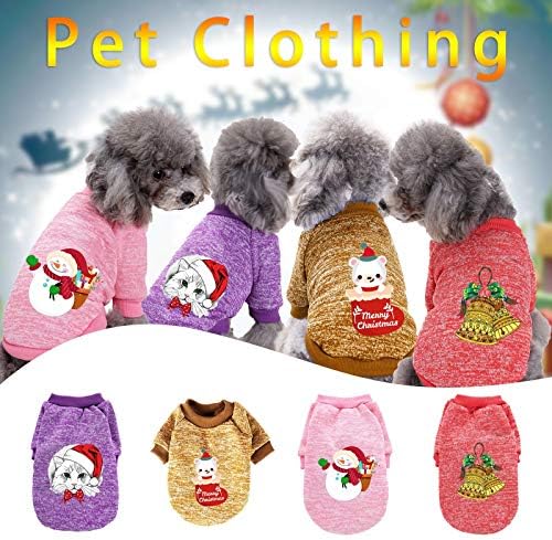 Watonic Kazak Ceketler Noel Pet Giyim Kedi Köpek Sıcak Sonbahar Kış Soğuk Hava Mont, Köpekler Giyim ve Aksesuarları