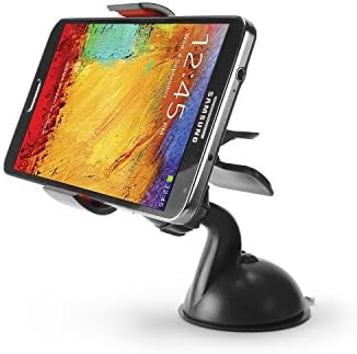 Cep-Şeyler Siyah 2-Prong Dashboard & Cam Tutucu Vantuz ile Samsung J2 Shine & Benzer Boyutu Telefonları ile uyumlu