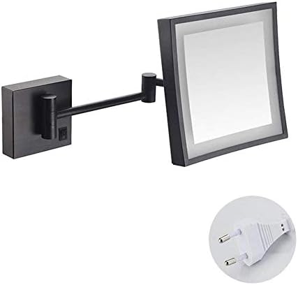 XYSQWZ Makyaj Aynası, Duvara Monte Aynalar Makyaj Tıraş Aynası Ayarlanabilir Uzatılabilir Kare 8 inç 3X Büyütme Yüzeyi Krom
