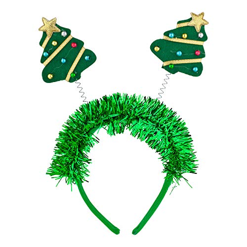 Lüks aksesuarlar Noel ağacı Tinsel Noel tatili yeşil moda kafa bandı