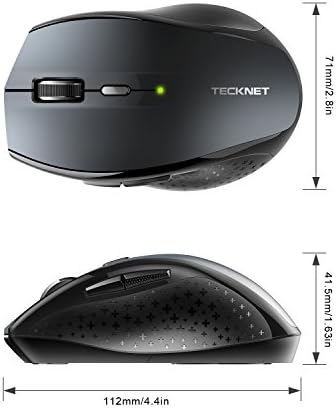 TECKNET 2.4 G Kablosuz Fare Ergonomik Optik Fareler için USB Alıcısı ile Dizüstü, PC, Dizüstü Bilgisayar, Bilgisayar, 4800