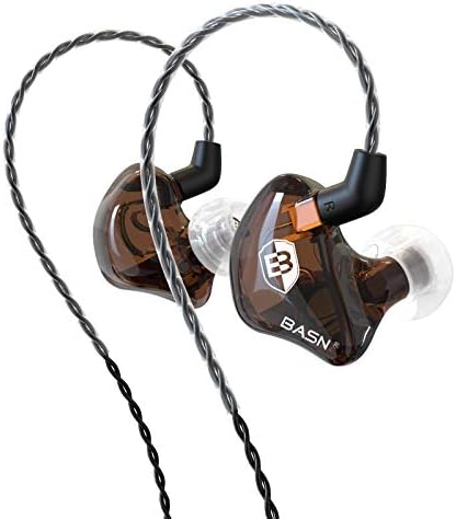 BASN Kulak İçi Monitör Kulaklıklar Çift Dinamik Sürücüler Kulak İçi Kulaklıklar Ayrılabilir MMCX Kablo Müzisyenler Kulak İçi