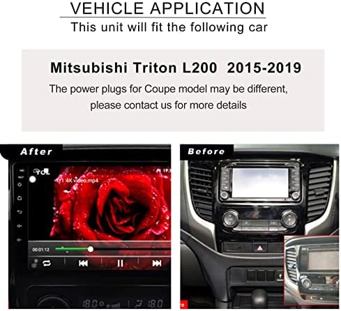 Stereo Alıcıları GPS Navigasyon için Mitsubishi Triton L200 5 2015-2019, Android 10 Radyo ile Apple Carplay Android Oto 9 İnç