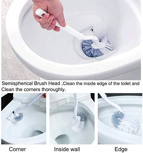 Banyo Stroage - Tuvalet Fırçası Sağlam, Derin Temizlik, 2 Paket için Tutucu ile Marbrasse İnce Kompakt Banyo Klozet Fırçası