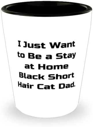 Eve Siyah Kısa Olmak İstiyorum. Siyah Kısa Saç Kedi Atış Camı, Komik Siyah Kısa Saç Kedi Hediyeleri, Kedi Severler için Seramik