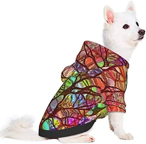 ZİSRA Hayat Ağacı Boyama Baskılı Evcil Köpek Hoodies Giyim Kış Polyester Köpek Giysileri