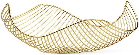 Vıstella Meyve Kasesi Sepeti Bakır Gül Altın-6 Renk Mevcuttur-Modern Tasarımlı Paslanmaz Çelik Tel Tasarımı-Dekoratif Tezgah