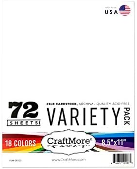 CraftMore Card Stock Variety Essential Pack, 8,5 x 11 inç, 72 Sayfa