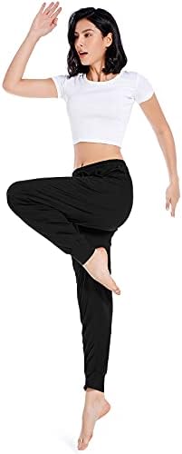 Annenmy Bayan Yoga eşofman altı Kadınlar için Yüksek Bel Egzersiz Joggers Pantolon Rahat İpli Rahat dinlenme pantolonu ile