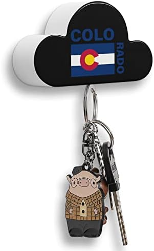 Colorado Eyalet Bayrağı Manyetik anahtar kancası Bulut Şekli Duvar Anahtarlıklar Tutucu Askı Organizatör Ev Ofis Yurt Odaları