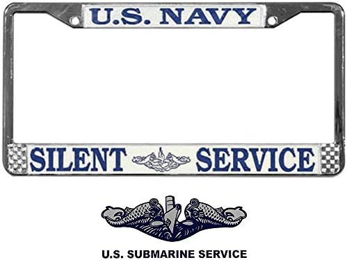 ABD Denizaltı Servisi Çıkartması ile ABD Deniz Kuvvetleri Denizaltı Sessiz Servis Plaka Çerçevesi Paketi
