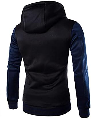 Erkek moda Hoodies ve Sweatshirt kış rahat kontrast renk Patchwork düğme aşağı eşofman kazak
