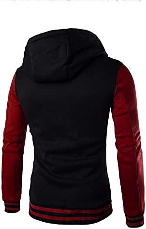 Erkek moda Hoodies ve Sweatshirt kış rahat kontrast renk Patchwork düğme aşağı eşofman kazak