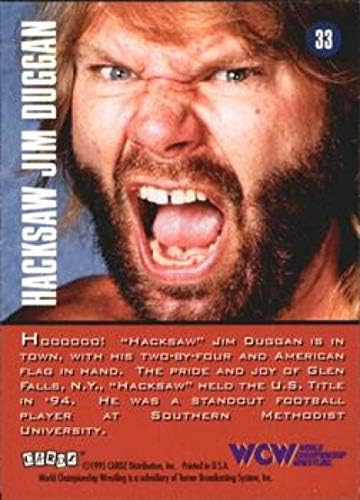1995 Cardz WCW Ana Etkinlik Güreş 33 Demir Testeresi Jim Duggan Resmi Dünya Standartlarında Güreş Ticaret Kartı