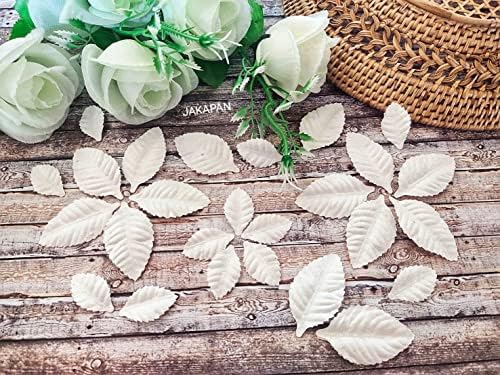 JAKAPAN Beyaz Gül Yaprakları Zanaat Dut Kağıt Yapay Çiçek Yaprak Cut Out Kağıt Scrapbooking için Düğün Dollhouse Malzemeleri