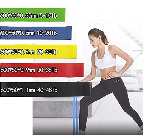 FASNUG 5 Renkler Yoga Direnç Lastik Bantlar Kapalı Açık Fitness Ekipmanları 0.35 mm-1.1 mm Pilates Spor Eğitim Egzersiz Elastik