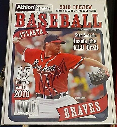 Tommy Hanson Atlanta Braves İMZALI 2010 Athlon Spor Dergisi COA İmzalı Major League BASEBALL Dergileri