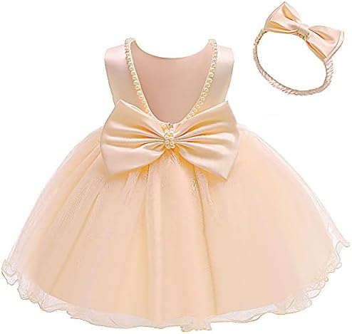 IBAKOM Prenses Çiçek Kız Elbise Bebek Doğum Günü Vaftiz Noel Düğün Nedime Balo Parti Kıyafeti Şapkalar ile