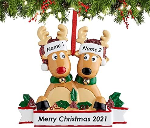 Özel Noel Süs 2021 Kişiselleştirilmiş Ren Geyiği Aile 2,3,4,5,6,7,8 Noel Ağacı Reçine Süs Özel Adı Nimet, özelleştirilmiş Noel