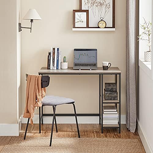 VASAGLE ALİNRU Bilgisayar Masası, Çalışma için 39.4 İnç Uzunluğunda Ev Ofis Masası, Solda veya Sağda 2 Raflı Yazı Masası, Çelik